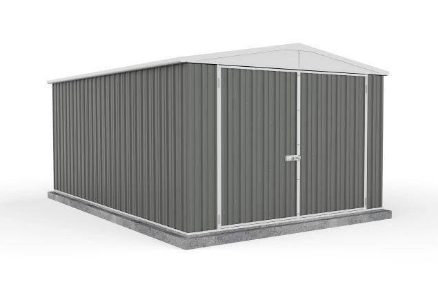 Absco 3.00mW x 4.48mD x 2.06mH Double Door Utility Shed - Woodland Grey - Shed City