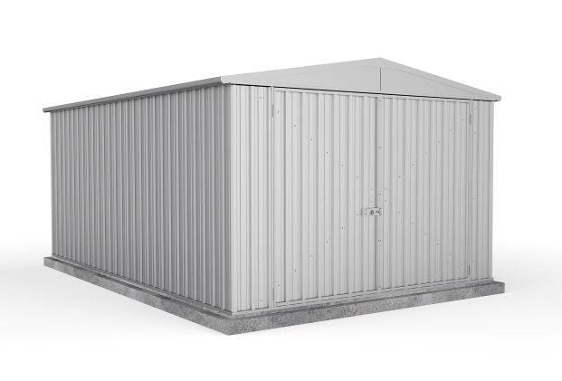 Absco 3.00mW x 4.48mD x 2.06mH Double Door Utility Shed - Zincalume - Shed City