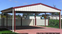 Thumbnail for Carport with Gable Roof & Screen Wall - 3mW Gable x 6mL x 2.8mH - Shed City
