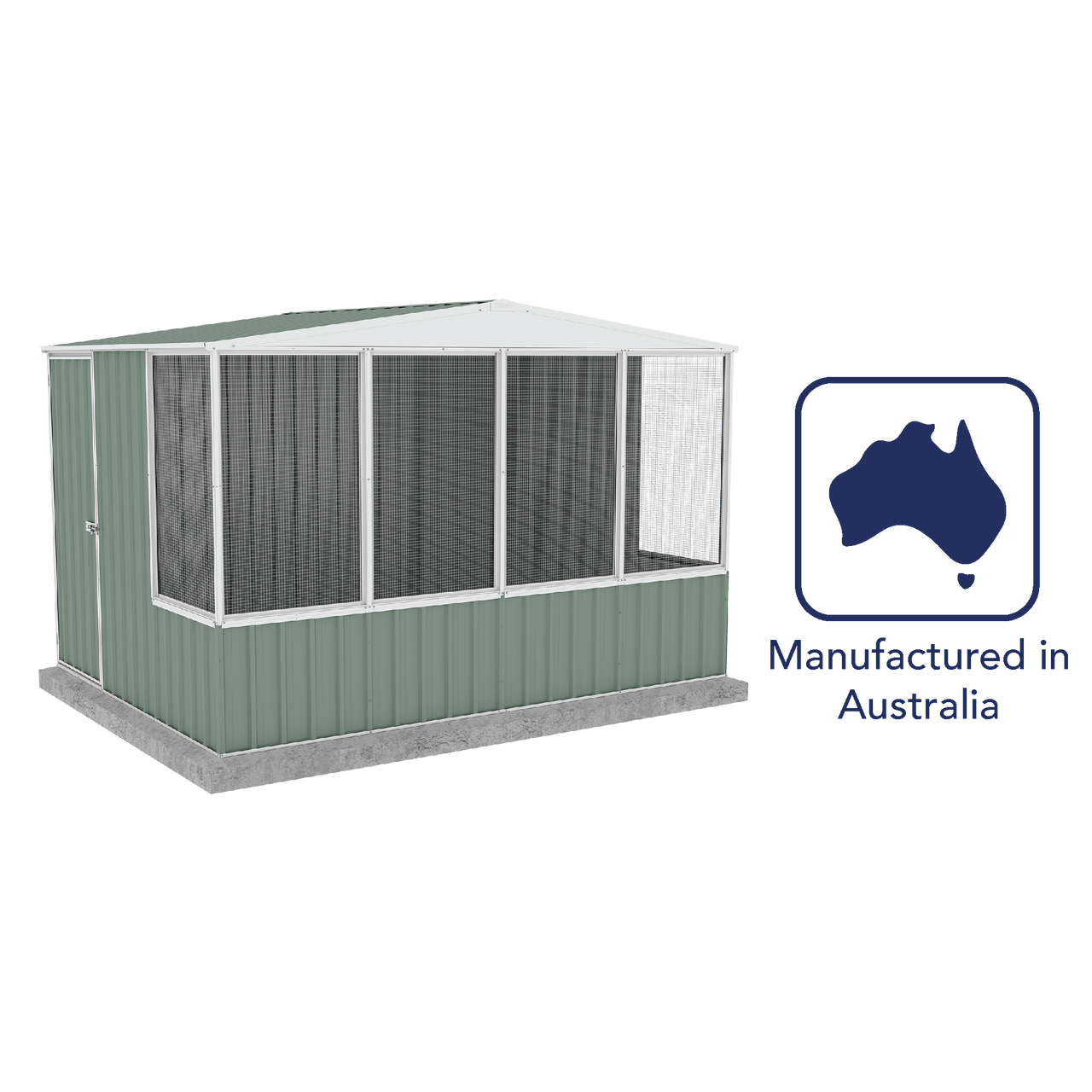 Absco Chicken Coop 3.00mW x 2.22mD x 2.06mH _ Pale Eucalypt - Shed City