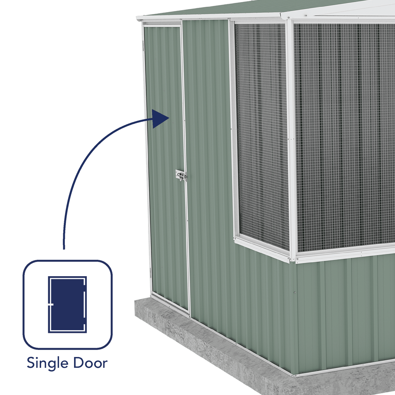 Absco Chicken Coop 3.00mW x 2.22mD x 2.06mH _ Pale Eucalypt - Shed City