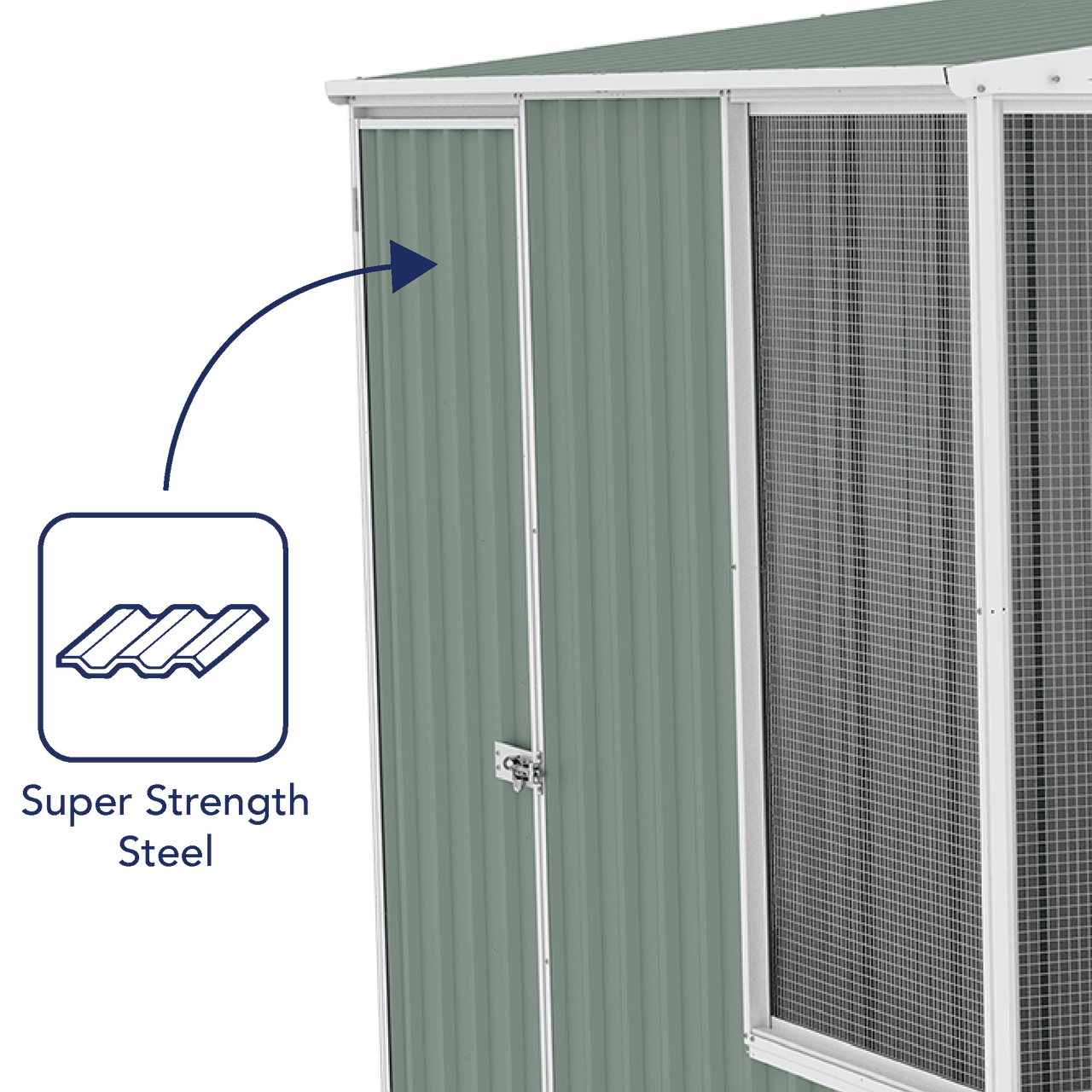 Absco Chicken Coop 3.00mW x 2.22mD x 2.06mH _ Pale Eucalypt - Shed City