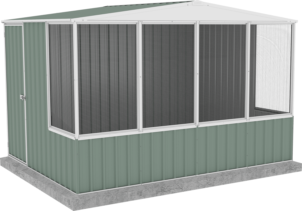 Absco Chicken Coop 3.00mW x 2.22mD x 2.06mH _ Pale Eucalypt - Shed City