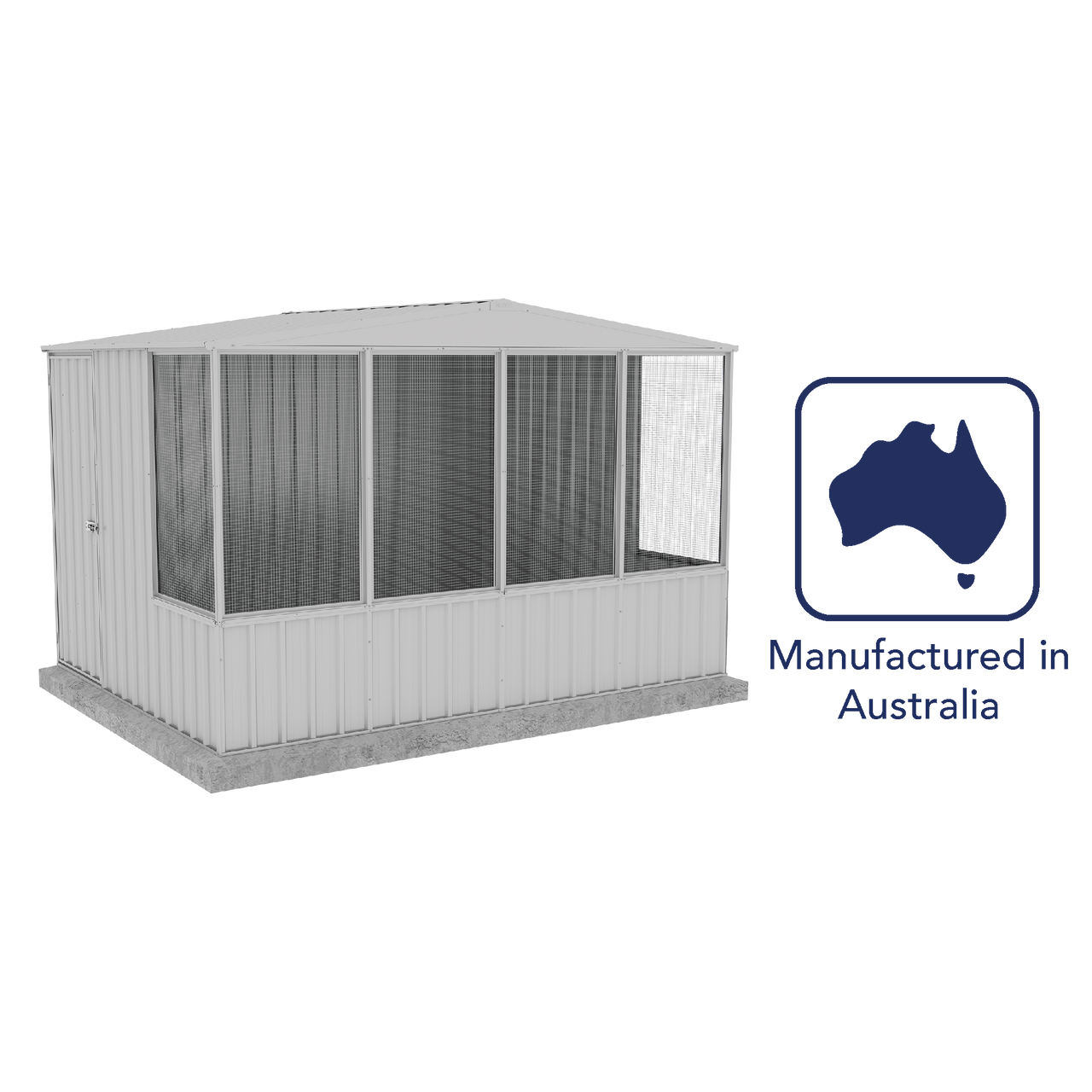 Absco Chicken Coop 3.00mW x 2.22mD x 2.06mH Zincalume - Shed City