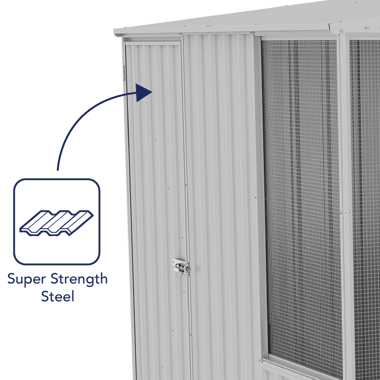 Absco Chicken Coop 3.00mW x 2.22mD x 2.06mH Zincalume - Shed City