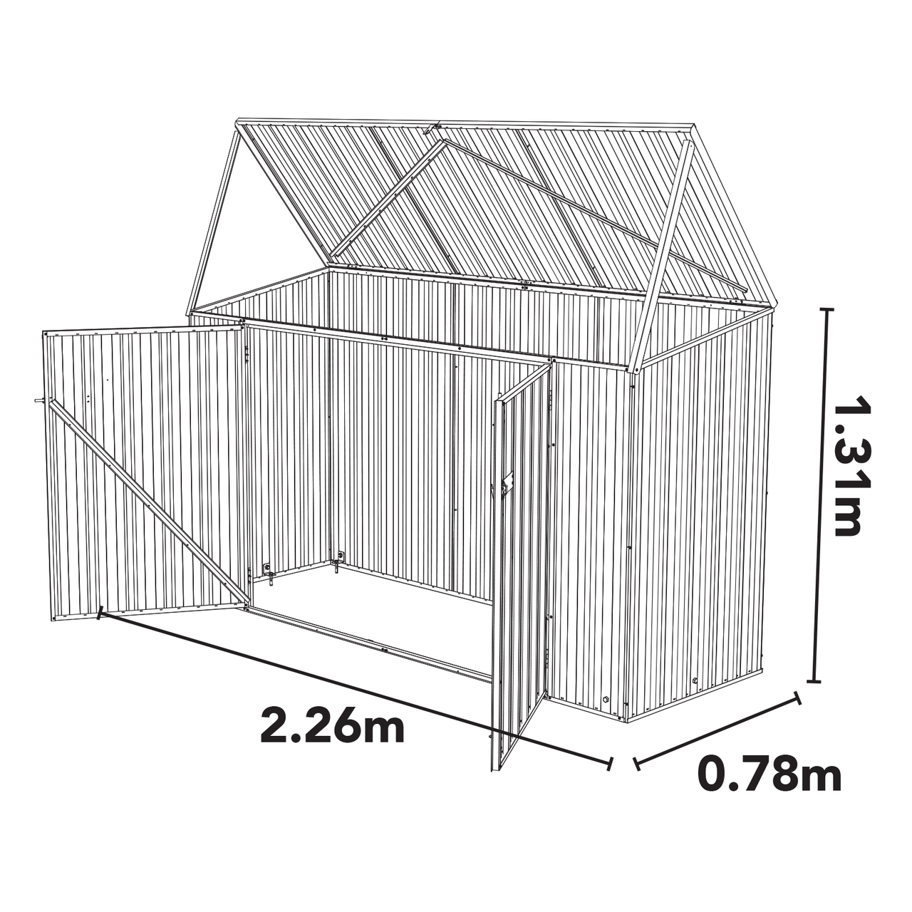 Absco Bike Shed 2.26x.78 | Pale Eucalypt - Shed City