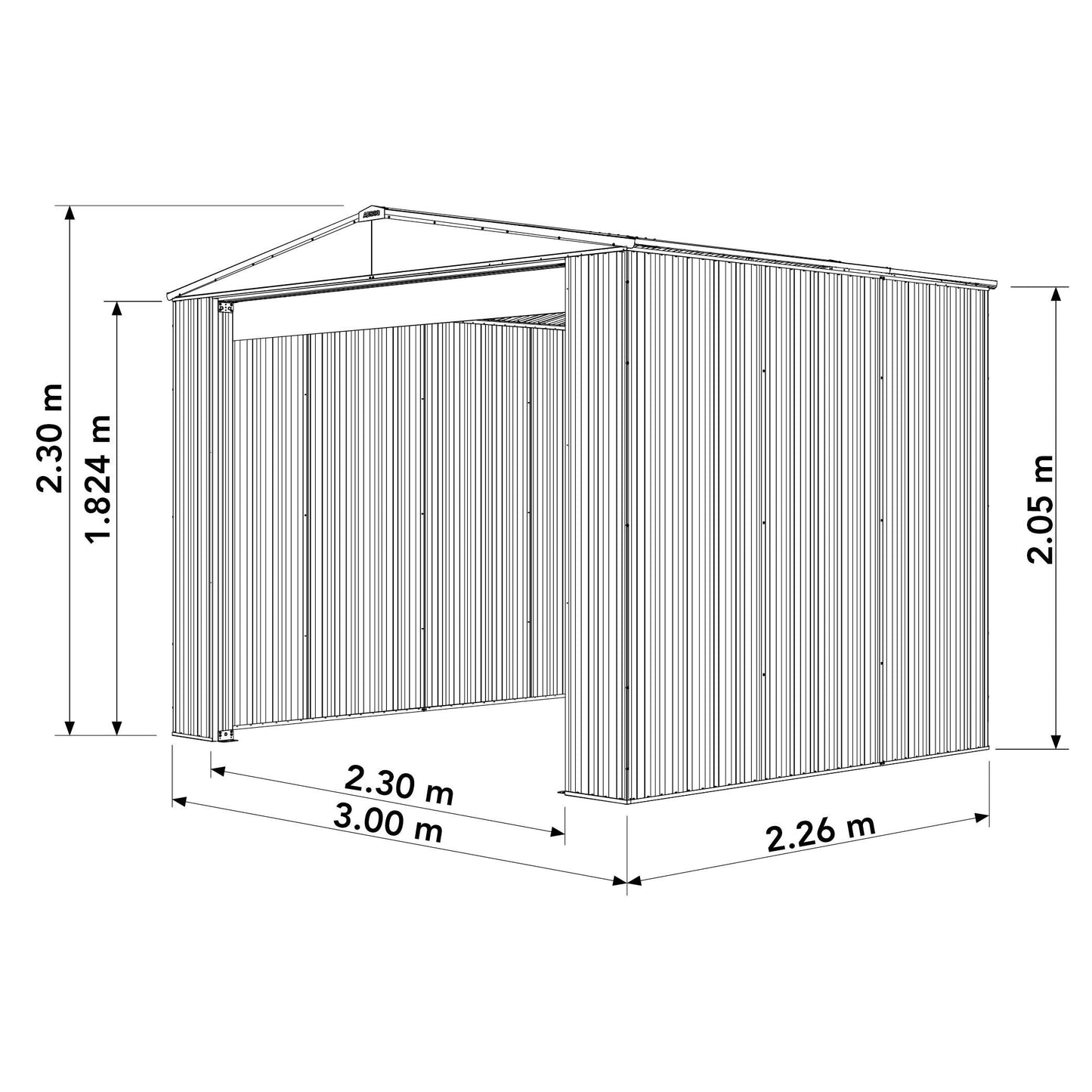 Absco 3.00mW x 2.26mD x 2.30mH Bush Ranger Garage with Roller Shutter Door - Pale Eucalypt