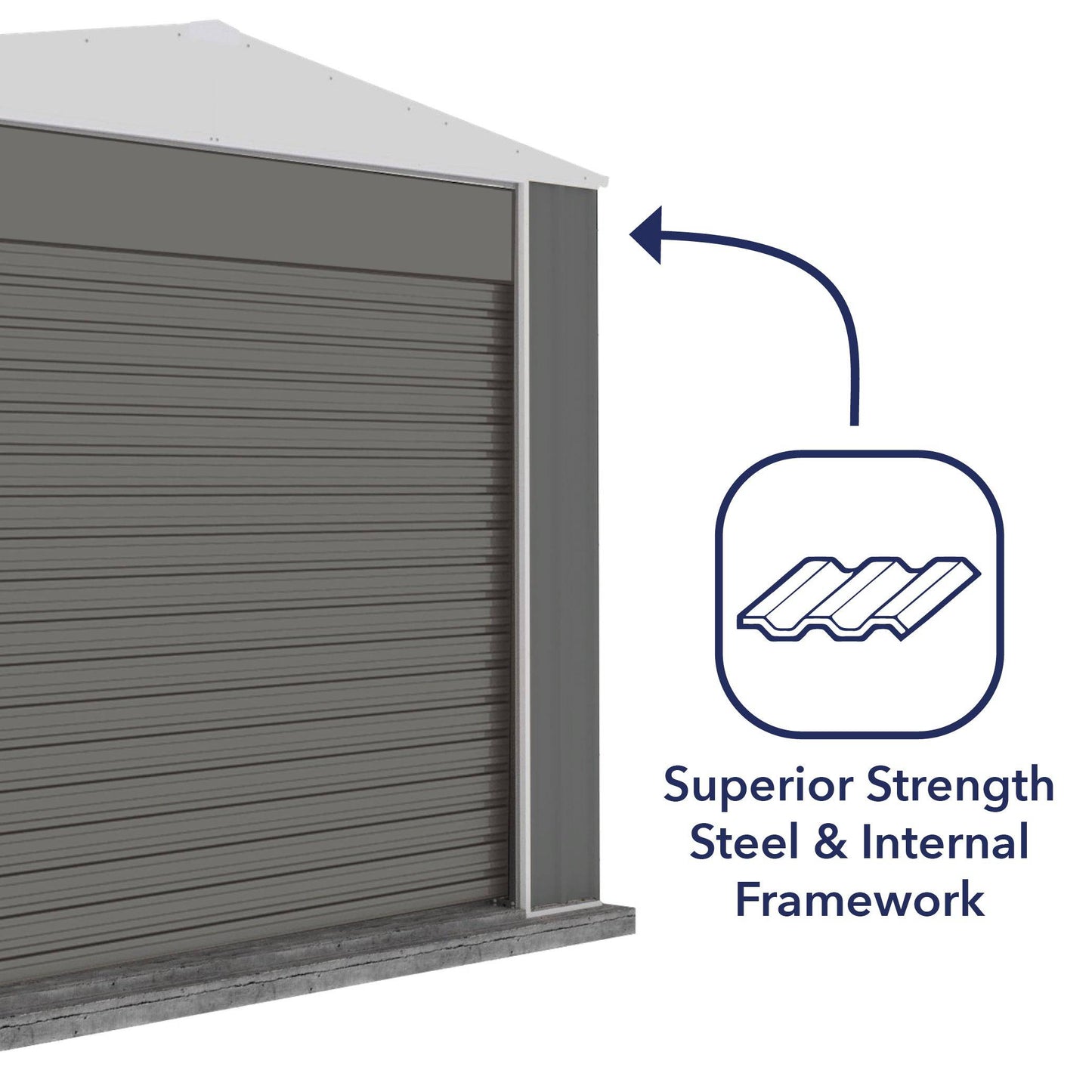 Absco 3.00mW x 2.26mD x 2.30mH Bush Ranger Garage with Roller Shutter Door - Woodland Grey