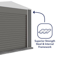 Thumbnail for Absco 3.00mW x 2.26mD x 2.30mH Bush Ranger Garage with Roller Shutter Door - Woodland Grey - Shed City