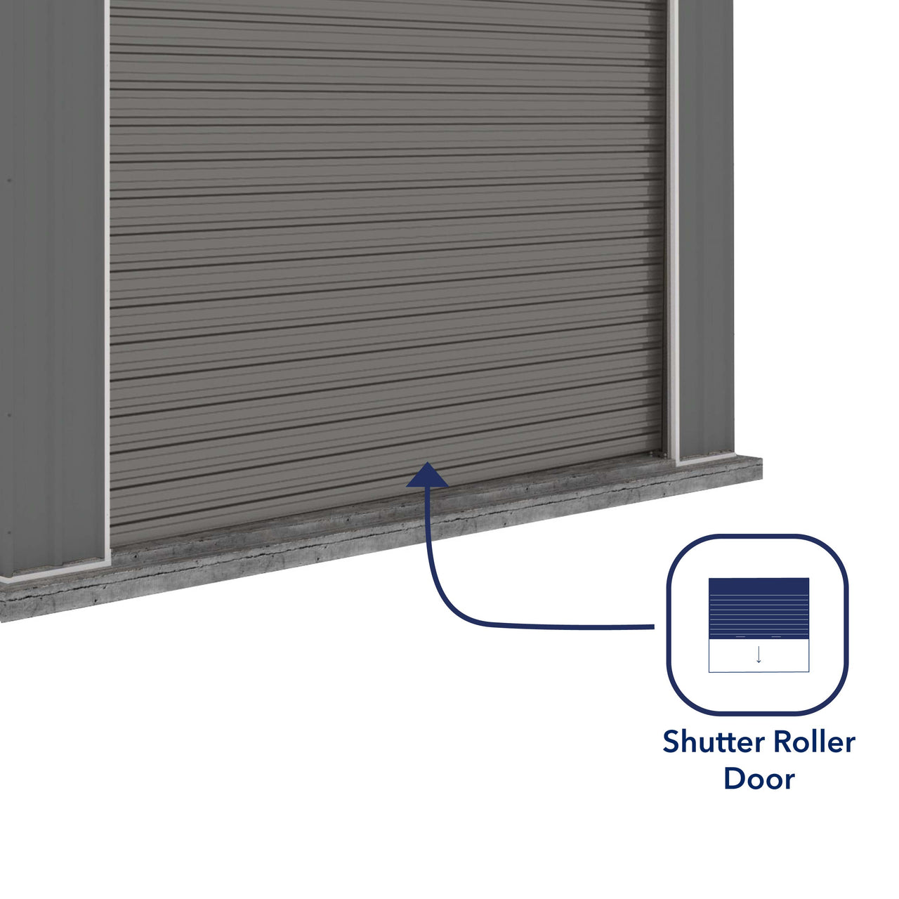 Absco 3.00mW x 3.00mD x 2.30mH Bush Ranger Garage with Roller Shutter Door - Woodland Grey - Shed City