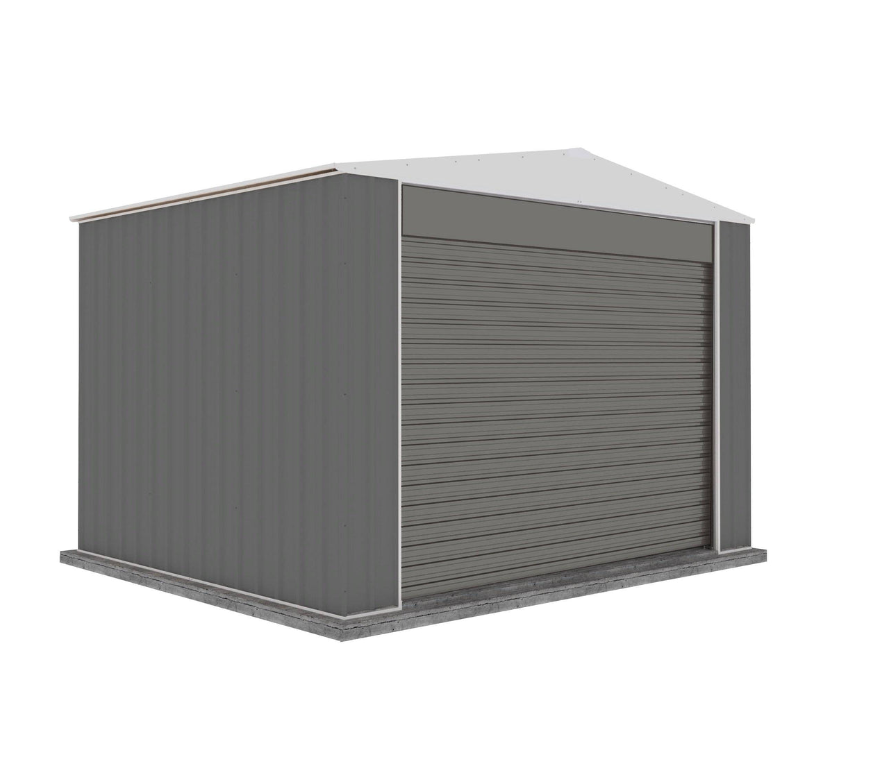 Absco 3.00mW x 3.00mD x 2.30mH Bush Ranger Garage with Roller Shutter Door - Woodland Grey - Shed City