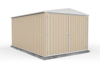 Thumbnail for Absco 3.00mW x 4.48mD x 2.30mH Double Door Highlander Garden Shed - Classic Cream - Shed City
