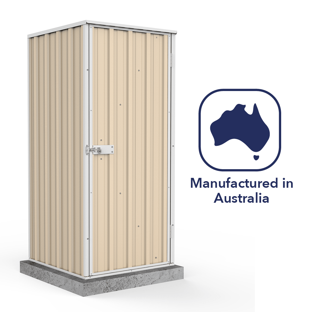 Absco 0.78mW x 0.78mD x 1.80mH Ezi Storage Garden Shed - Classic Cream - Shed City