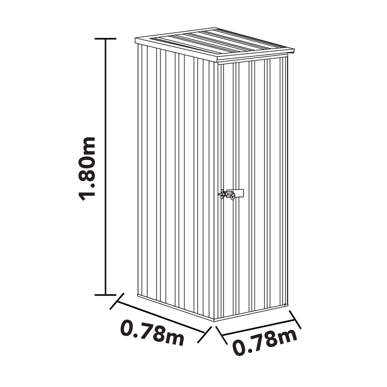 Absco 0.78mW x 0.78mD x 1.80mH Ezi Storage Garden Shed - Classic Cream - Shed City