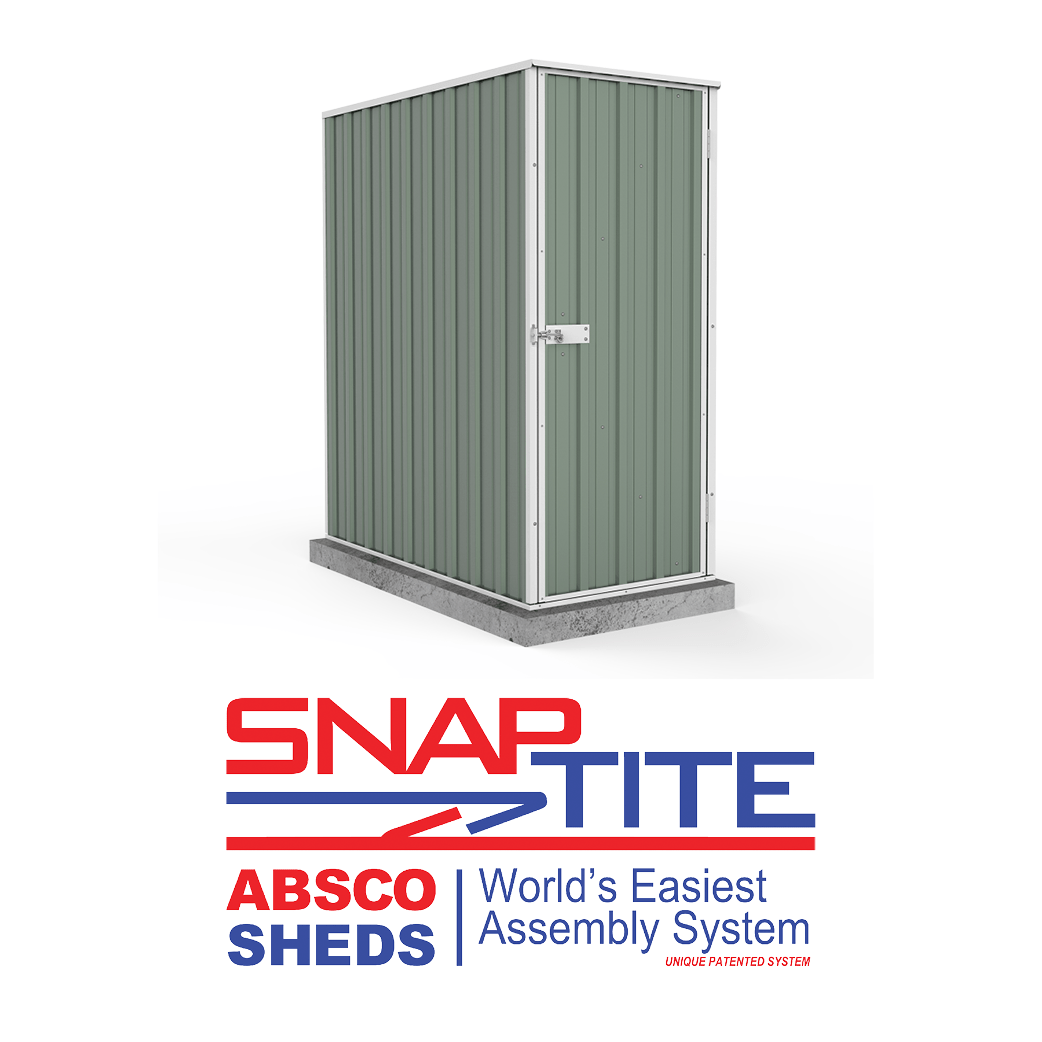 Absco 0.78mW x 1.52mD x 1.80mH Ezi Storage Garden Shed - Pale Eucalypt - Shed City