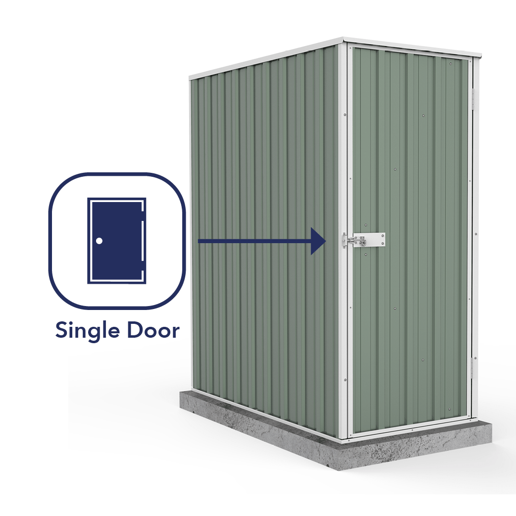 Absco 0.78mW x 1.52mD x 1.80mH Ezi Storage Garden Shed - Pale Eucalypt - Shed City