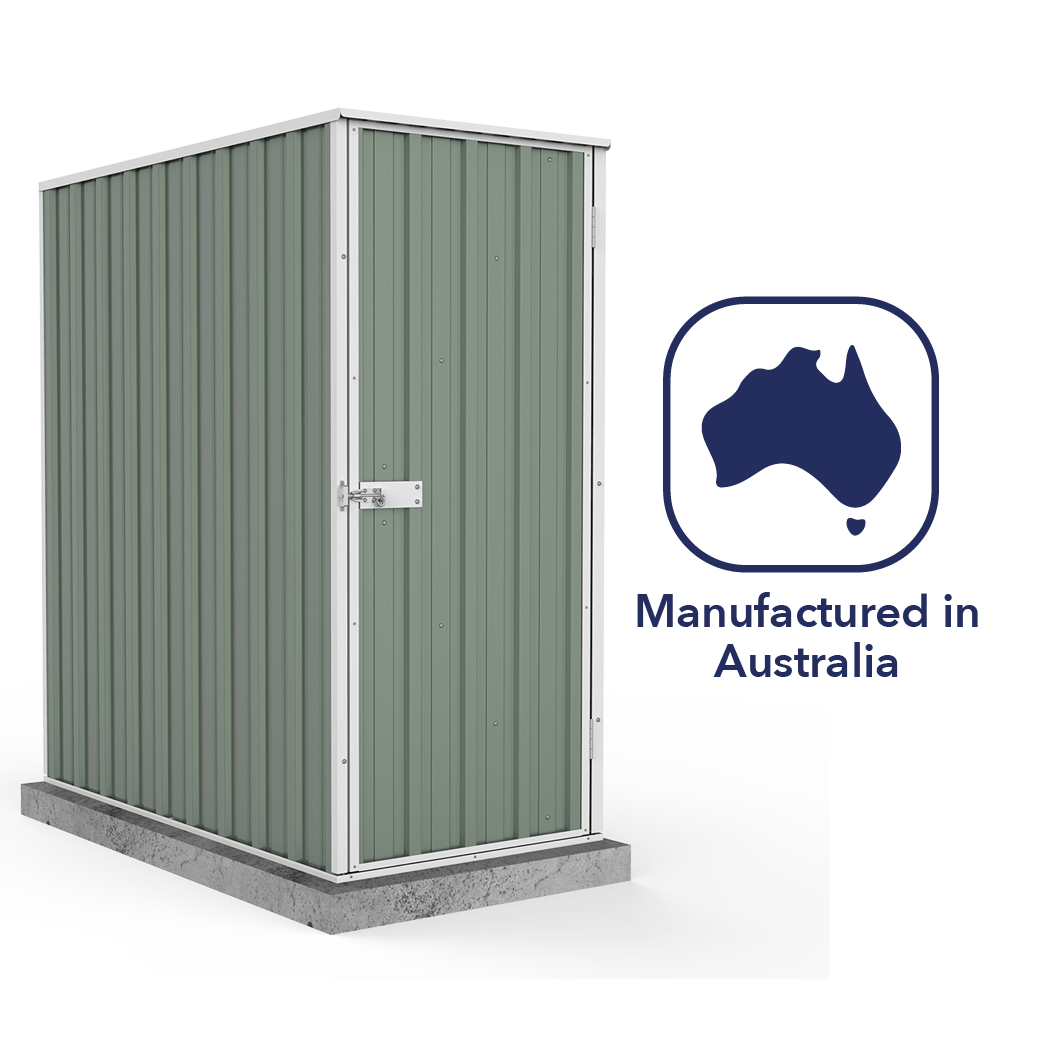 Absco 0.78mW x 1.52mD x 1.80mH Ezi Storage Garden Shed - Pale Eucalypt - Shed City