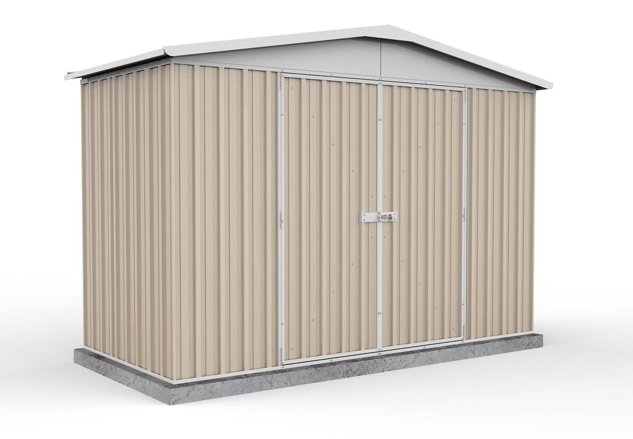 Absco 3.00mW x 1.44mD x 2.06mH Regent Double Door Garden Shed - Classic Cream - Shed City