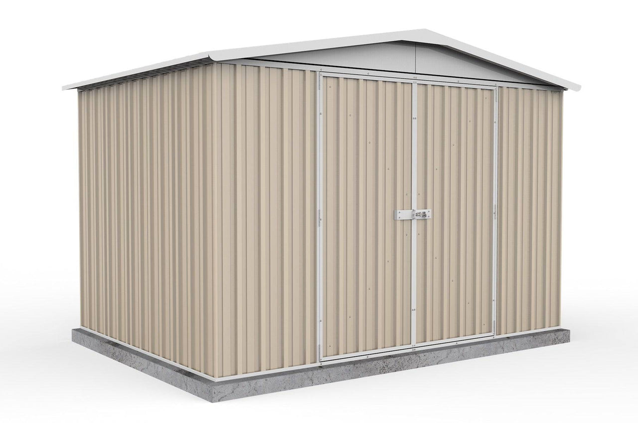 Absco 3.00mW x 2.18mD x 2.06mH Regent Double Door Garden Shed - Classic Cream - Shed City