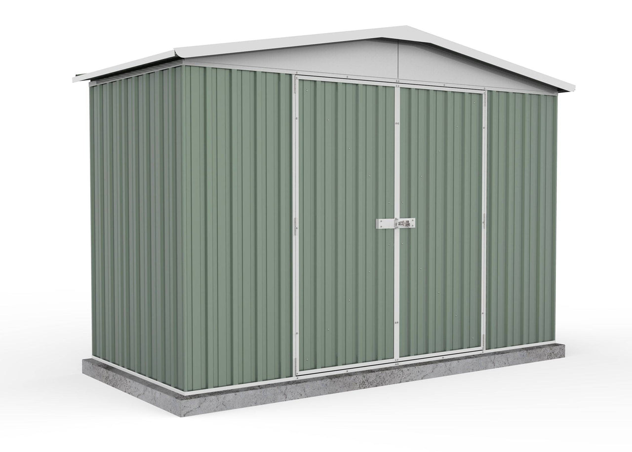 Absco 3.00mW x 1.44mD x 2.06mH Regent Double Door Garden Shed - Pale Eucalypt - Shed City