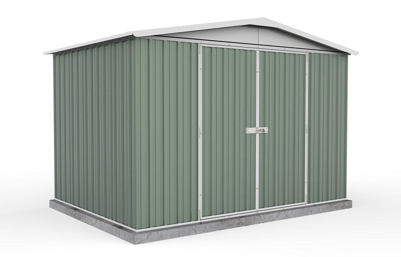 Absco 3.00mW x 2.92mD x 2.06mH Regent Double Door Garden Shed - Pale Eucalypt - Shed City