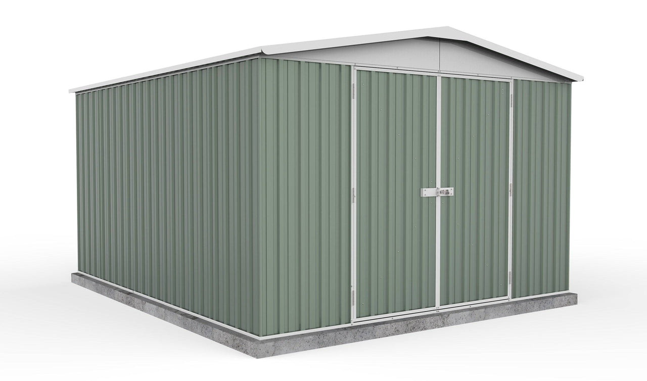 Absco 3.00mW x 3.66mD x 2.06mH Regent Double Door Garden Shed - Pale Eucalypt - Shed City