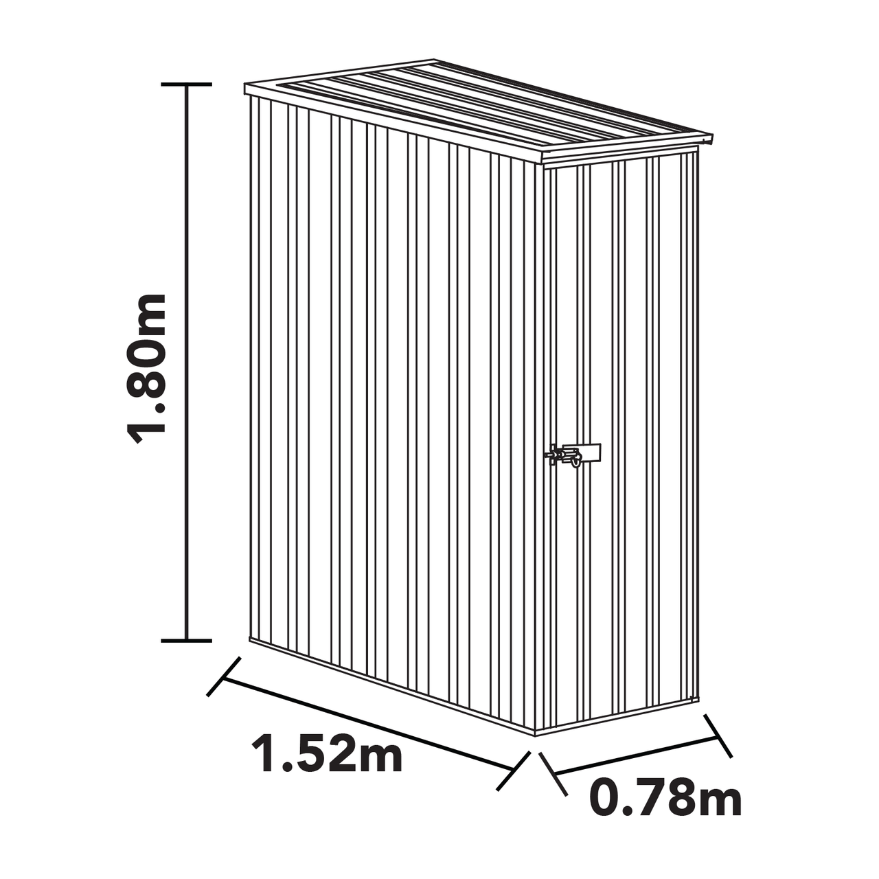 Absco 0.78mW x 1.52mD x 1.80mH Ezi Storage Garden Shed - Pale Eucalypt - Shed City