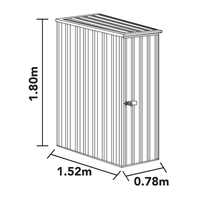 Thumbnail for Absco 0.78mW x 1.52mD x 1.80mH Ezi Storage Garden Shed - Pale Eucalypt - Shed City