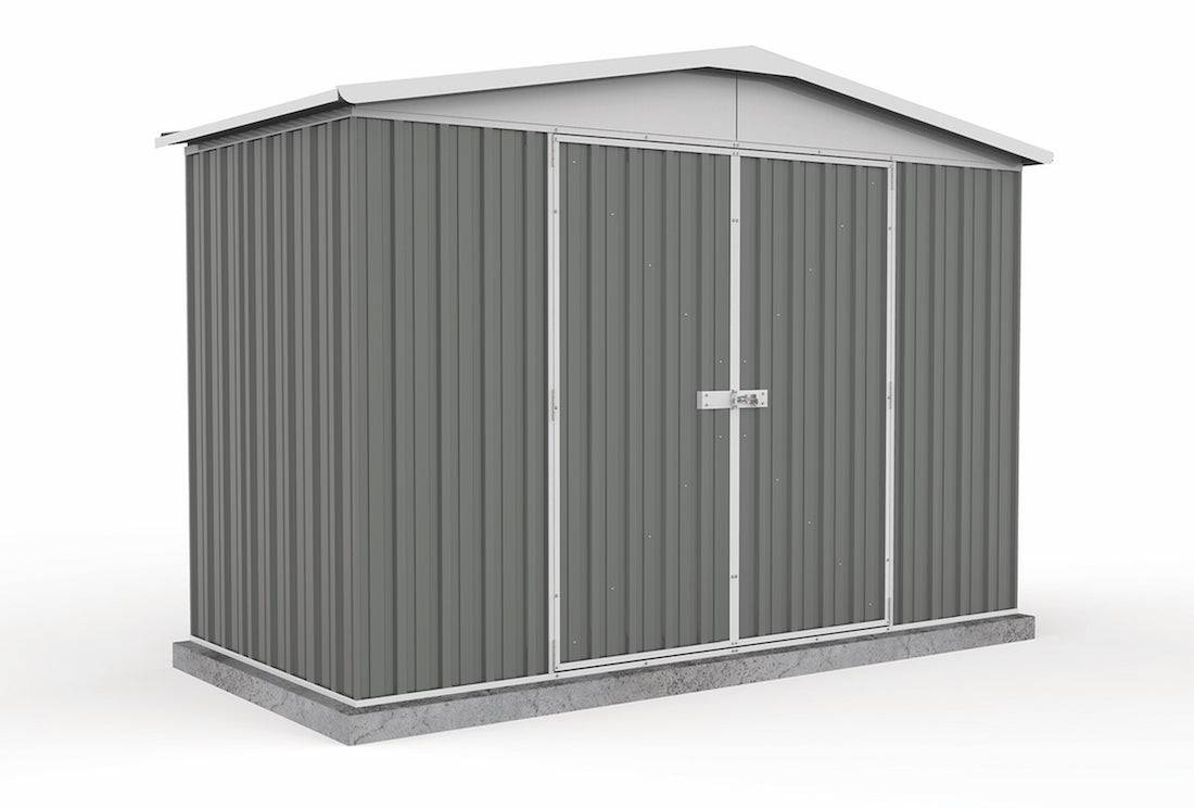 Absco 3.00mW x 1.44mD x 2.06mH Regent Double Door Garden Shed - Woodland Grey - Shed City