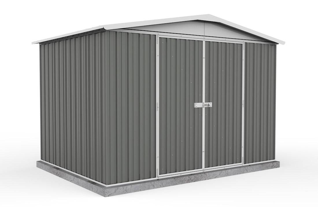 Absco 3.00mW x 2.18mD x 2.06mH Regent Double Door Garden Shed - Woodland Grey - Shed City