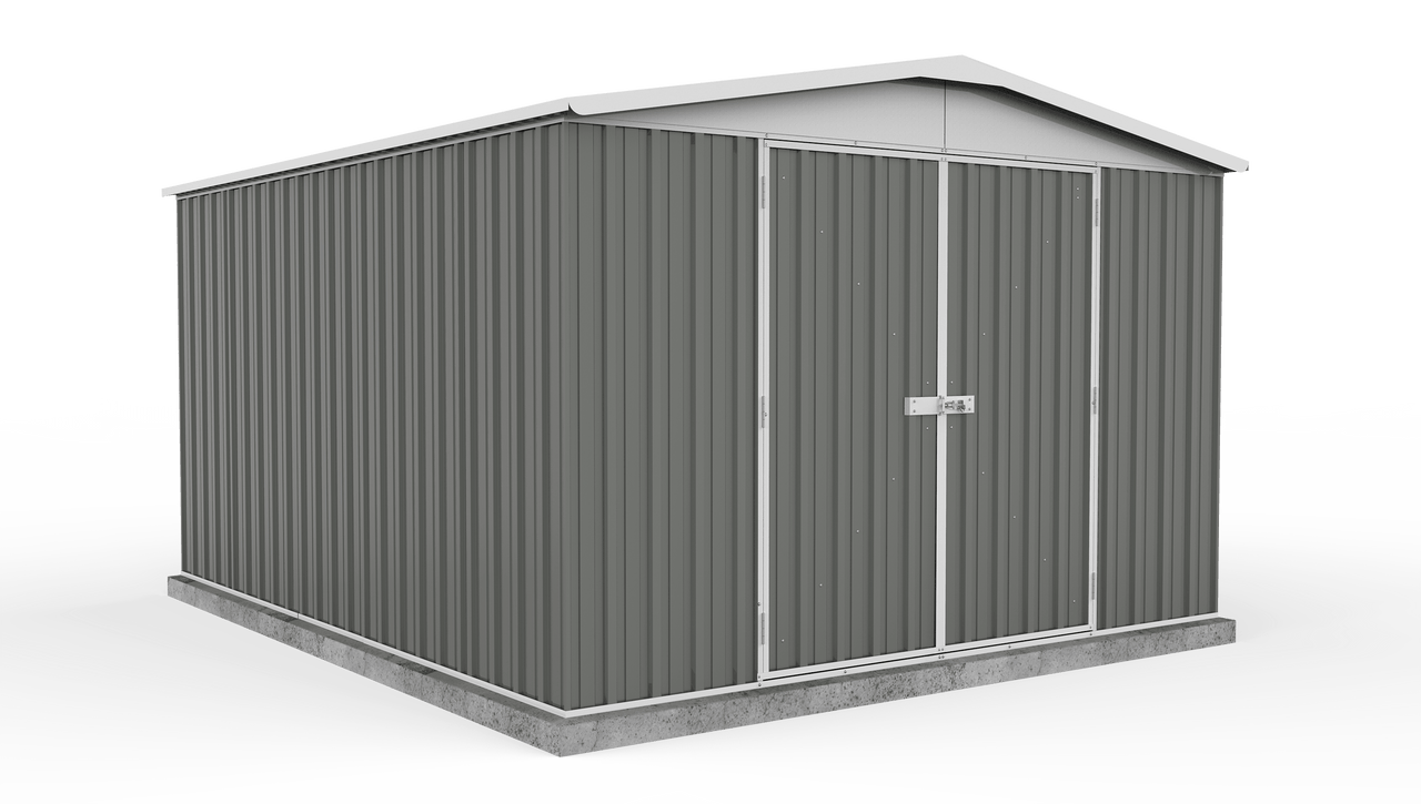 Absco 3.00mW x 3.66mD x 2.06mH Regent Double Door Garden Shed - Woodland Grey - Shed City