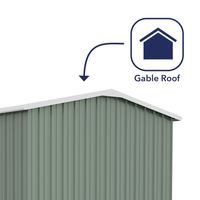 Thumbnail for Absco 4.48mW x 3.00mD x 2.06mH Double Door Workshop Shed - Pale Eucalypt - Shed City