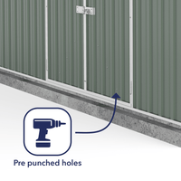 Thumbnail for Absco 4.48mW x 3.00mD x 2.06mH Double Door Workshop Shed - Pale Eucalypt - Shed City