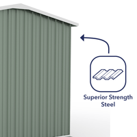Thumbnail for Absco 4.48mW x 3.00mD x 2.06mH Double Door Workshop Shed - Pale Eucalypt - Shed City