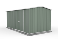 Thumbnail for Absco 4.48mW x 3.00mD x 2.06mH Double Door Workshop Shed - Pale Eucalypt - Shed City