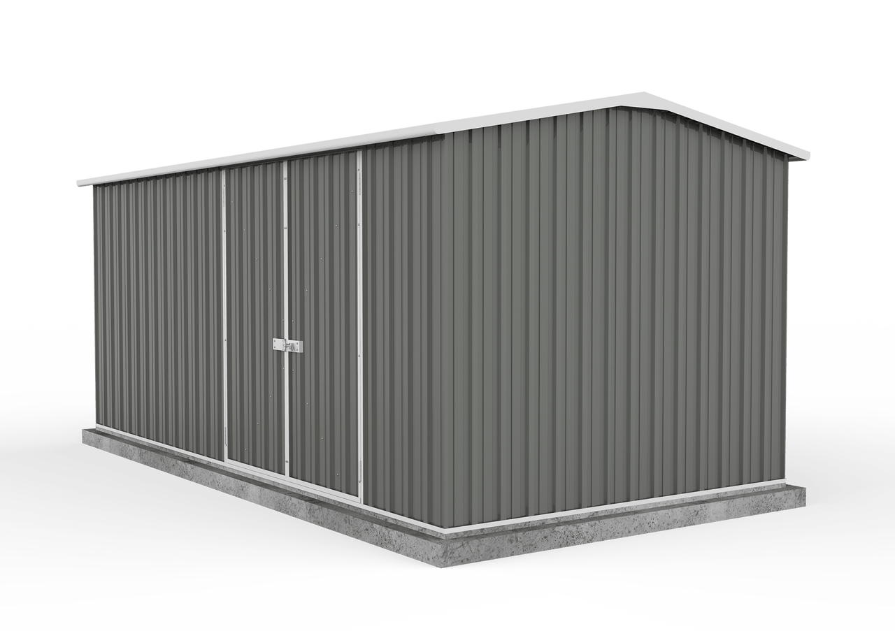 Absco 4.48mW x 3.00mD x 2.06mH Double Door Workshop Shed - Woodland Grey - Shed City