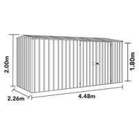 Thumbnail for Absco 4.48mW x 2.26mD x 2.00mH Double Door Workshop Shed - Monument - Shed City