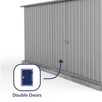 Thumbnail for Absco 4.48mW x 2.26mD x 2.00mH Double Door Workshop Shed - Zincalume - Shed City