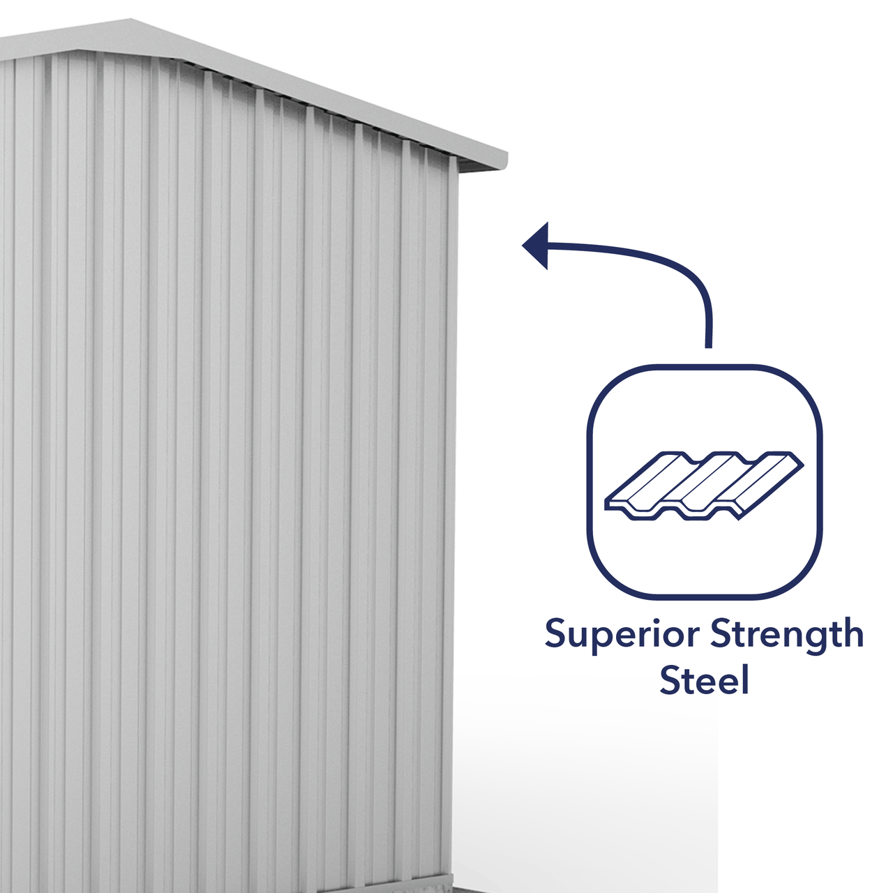 Absco 4.48mW x 2.26mD x 2.00mH Double Door Workshop Shed - Zincalume - Shed City