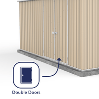Thumbnail for Absco 4.48mW x 3.00mD x 2.06mH Double Door Workshop Shed - Classic Cream - Shed City