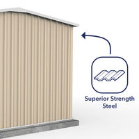Thumbnail for Absco 4.48mW x 3.00mD x 2.06mH Double Door Workshop Shed - Classic Cream - Shed City
