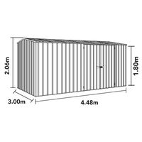 Thumbnail for Absco 4.48mW x 3.00mD x 2.06mH Double Door Workshop Shed - Monument - Shed City