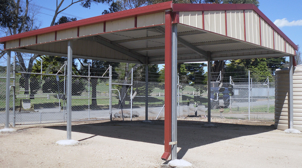 SPECIAL - Carport with Gable Roof - 6mW Gable x 6mL x 2.5mH - $3950 Delivered within 50km of Shed City - Shed City