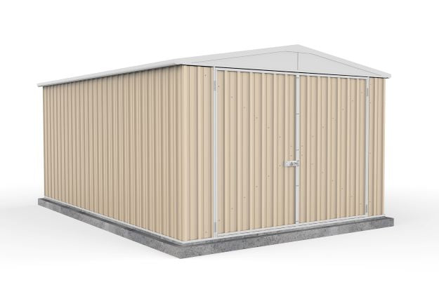 Absco 3.00mW x 4.48mD x 2.06mH Double Door Utility Shed - Classic Cream