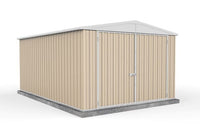 Thumbnail for Absco 3.00mW x 4.48mD x 2.06mH Double Door Utility Shed - Classic Cream