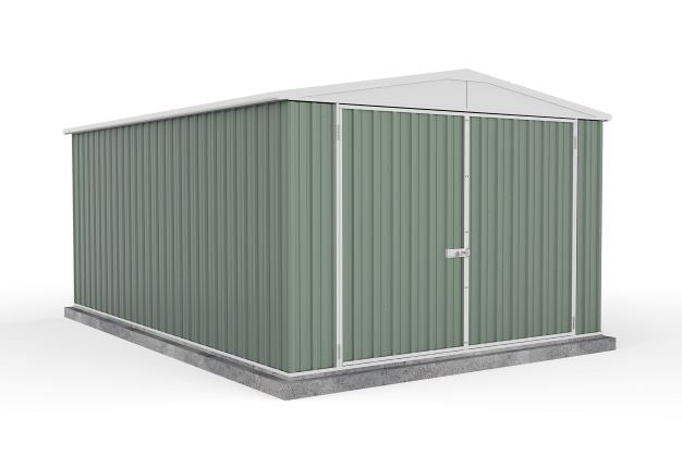 Absco 3.00mW x 4.48mD x 2.06mH Double Door Utility Shed - Pale Eucalypt