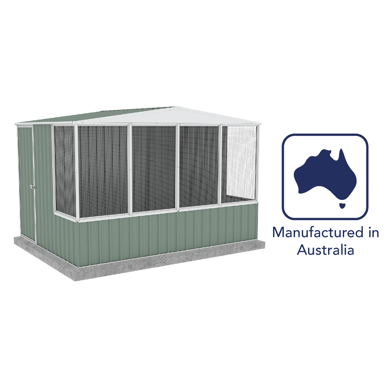 Absco Chicken Coop 3.00mW x 2.22mD x 2.06mH _ Pale Eucalypt - Shed City