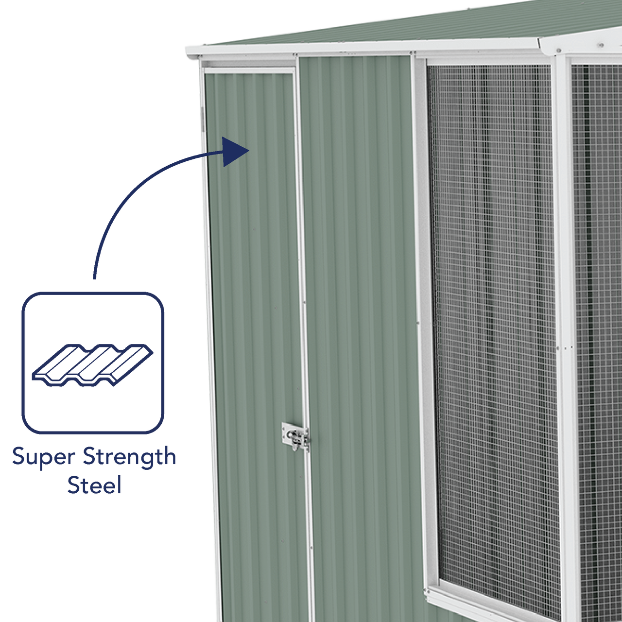 Absco Chicken Coop 3.00mW x 2.22mD x 2.06mH _ Pale Eucalypt