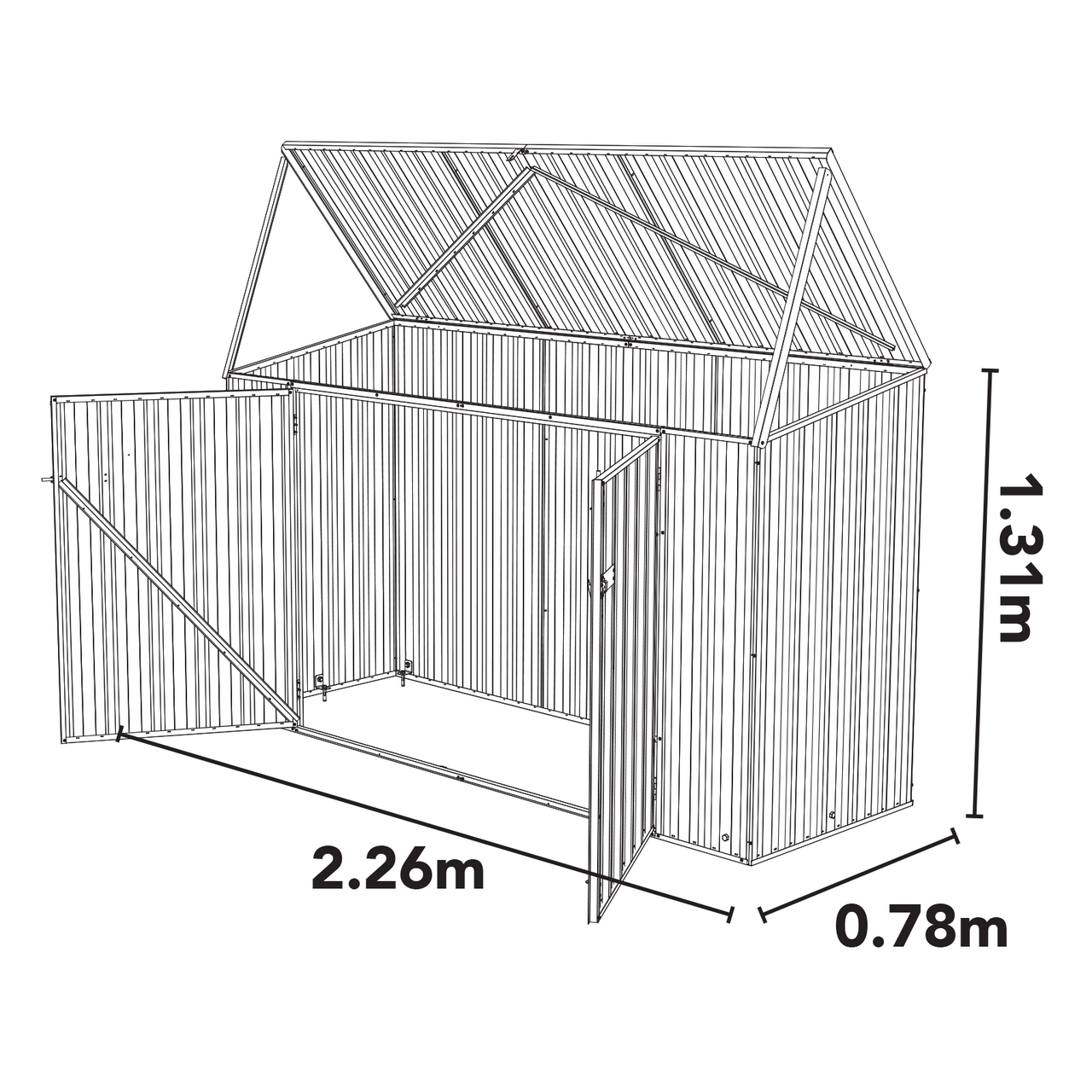 Absco Bike Shed 2.26x.78 | Pale Eucalypt - Shed City