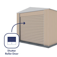 Thumbnail for Absco 3.00mW x 2.26mD x 2.30mH Bush Ranger Garage with Roller Shutter Door - Classic Cream